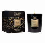 Collines de Provence Cèdre Duftkerze in schwarzem Glas mit Geschenkbox und warmem Zedernholzduft