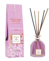 Collines de Provence Duftdiffuser Patchouli & Tonkabohne mit Duftstäbchen, lila Glasflakon und dekorativer Geschenkverpackung