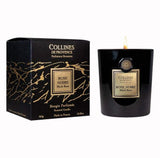 Collines de Provence Duftkerze Schwarze Rose in schwarzem Glas mit Geschenkbox in Schwarz und Gold