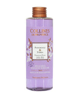 Collines de Provence Nachfüllung für Duftdiffuser Patchouli & Tonkabohne in transparenter Flasche mit lavendelfarbenem Etikett
