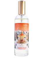 Collines de Provence Raumspray Zimt-Orange mit goldenem Sprühkopf und weihnachtlich gestaltetem Etikett