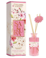 Collines de Provence Raumduft Diffuser Fleur de Sakura mit Umverpackung und Rattanstäbchen