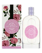 Durance Eau de Toilette Rose Pétale 100 ml mit zartem Rosenduft, Flakon und Verpackung mit floralem Rosendesign