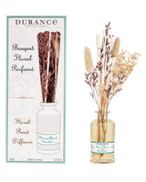Durance Floral Reed Diffuser Fleur de Monoï dekorativer Raumduft mit Duftstäbchen und Trockenblumen für Wohnräume