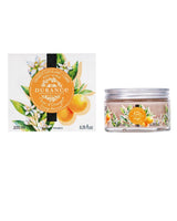 Durance Körperpeeling Fleur d'Oranger 200 ml im Glastiegel mit passender Verpackung auf weißem Hintergrund