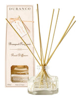 Durance Raumduft Diffuser Fleur d'Oranger 100ml mit Glasflakon, Duftstäbchen und passender cremefarbener Verpackung mit floralem Anhänger