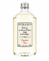 Durance Raumduft Nachfüller Mohnblume, 500ml Plastikflasche mit silbernem Schraubverschluss und cremefarbenem Etikett