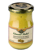 Edmond Fallot Dijon Senf im 210 gr Glas mit cremiger Konsistenz, klassischem Etikett und goldfarbenem Deckel aus Frankreich