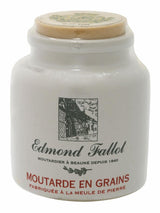 Edmond Fallot körniger Senf im Steintopf 250g, französischer Dijon Senf grobkörnig traditionell in Keramikgefäß aus Beaune