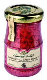 Edmond Fallot Senf mit Cassis aus Dijon im 105 gr Glas, fruchtiger französischer Gourmet-Senf mit intensiver Beerenfarbe und cremiger Konsistenz
