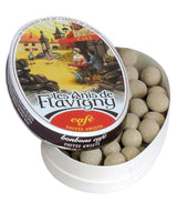 Les Anis de Flavigny Kaffee Bonbons in geöffneter Dose mit runden Dragées