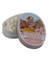 Les Anis de Flavigny Rose Bonbons in geöffneter Dose mit runden Dragées