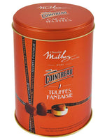 Mathez Truffes Fantaisie mit Cointreau 500 g Dose, edle Geschenkverpackung in Orange mit Kakao-Trüffeln und Likörgeschmack