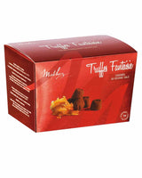 Mathez Truffes Fantaisie Caramel au beurre salé 100 g Verpackung mit Kakao-Trüffeln und gesalzenem Karamellgeschmack in roter Geschenkbox