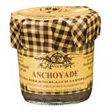 Azaïs-Polito Anchoyade Sauce im Glas mit kariertem Deckel und dunklem Inhalt
