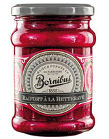 Bornibus Rote-Bete-Meerrettich im Glas mit silberfarbenem Schraubdeckel.