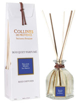 Collines de Provence Duftdiffuser Meeresbrise mit Duftstäbchen, Glasflakon und weißer Geschenkverpackung