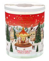 Collines de Provence Duftkerze Gewürzsterne mit weihnachtlich gestaltetem Etikett