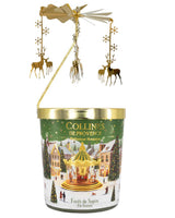 Collines de Provence Duftkerze Tannenwald mit goldenem Karussell und Rentieranhängern