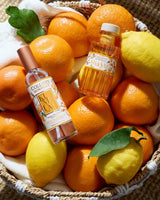 Collines de Provence Kumquat Raumspray und Diffuser in Korb mit Orangen und Zitronen