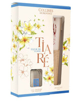 Collines de Provence Geschenkverpackung Duo Tiare Blüte mit Fächer vor weißem Hintergrund 