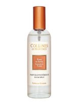 Collines de Provence Raumspray Sandelholzblüte in transparenter Glasflasche mit kupferfarbenem Verschluss und warmem Etikett