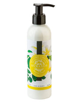 Durance feuchtigkeitsspendende Bodylotion Monoiblüte mit tropischem Blütenmotiv und Pumpspender
