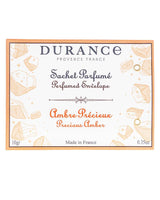 Durance Duftbeutel Edelamber, Verpackung mit dekorativen Bernstein-Illustrationen freigestellt