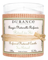 Durance Duftkerze Rituel du Thé im Glas mit Bastschleife und Etikett