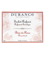 Durance Duftbeutel Rosenholz, elegante Verpackung mit Rosenillustrationen freigestellt