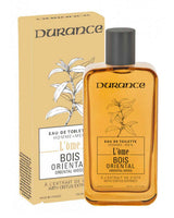 Durance Eau de Toilette L’ôme Bois Oriental 100 ml für Herren mit warmem orientalischem Holzduft, Flakon und Verpackung in goldbraunem Design