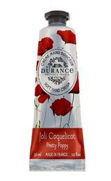Durance Handcreme Mohnblume mit roten Mohnblumen in silberner Tube, 30 ml