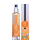 Durance Körperspray Orange Blossom in transparenter Flasche mit Verpackung und Pumpspender, freigestellt