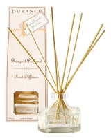 Durance Raumduft Diffuser Silberzeder 100ml mit elegantem Glasflakon, Duftstäbchen und passender cremefarbener Verpackung mit silbergrauem Duftanhänger