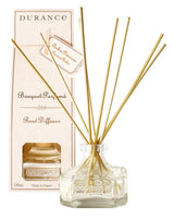 Durance Raumduft Edelamber 100ml mit Glasflakon, Duftstäbchen und passender cremefarbener Verpackung mit orangefarbenem Duftanhänger