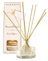 Durance Raumduft Jasmin 100ml mit Glasflakon, Duftstäbchen und passender cremefarbener Verpackung mit rosafarbenem Duftanhänger