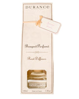 Durance Raumduft Jasmin 100ml in eleganter cremefarbener Verpackung mit rosafarbenem Duftanhänger und Sichtfenster auf die Glasflasche