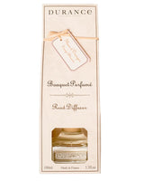 Durance Raumduft Orange Blossom 100ml in cremefarbener Geschenkverpackung mit floralem Anhänger und Sichtfenster auf die Glasflasche