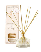 Durance Raumduft Diffuser Rose 100ml mit Glasflakon, Duftstäbchen und passender cremefarbener Verpackung mit rosafarbenem Duftanhänger