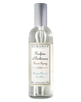 Durance Raumspray Sea Mist in transparenter Glasflasche mit silbernem Sprühkopf auf hellem Hintergrund