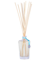 Durance Raumduft-Diffuser Monoï-Blüte mit hellblauem Band und Rattanstäbchen