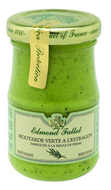 Edmond Fallot grüner Senf mit Estragon im 105 gr Glas, französischer Feinkostsenf aus Beaune mit aromatischen Kräutern und feiner Schärfe