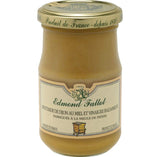 Edmond Fallot Dijon Senf mit Honig und Balsamico im Glas mit goldenem Deckel und Bienenstock-Motiv