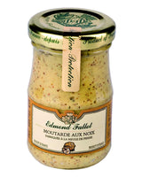 Edmond Fallot Senf mit Walnuss im 105 gr Glas, französischer Gourmet-Senf mit sichtbaren Senfkörnern und nussigem Aroma für Feinkostgerichte