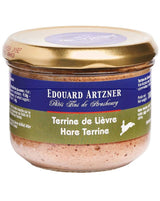 Edouard Artzner Hasen Terrine im Glas mit goldenem Deckel