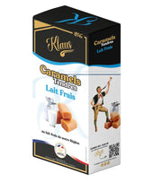 Klaus weiche Karamellbonbons mit frischer Milch in Verpackung