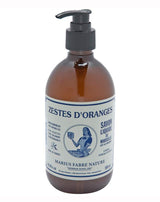 Marius Fabre Flüssigseife Orangenschale in brauner Flasche mit schwarzem Pumpspender