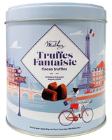 Mathez Truffes Fantaisie Natur 250 g Dose mit Paris-Illustration, Kakao-Trüffeln und klassischem französischem Design