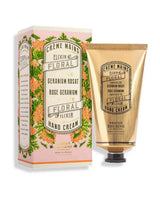 Panier des Sens Handcreme Rosengeranie mit Verpackung und 75 ml Tube, pflegende Handcreme mit Rosengeranie Duft aus der Provence