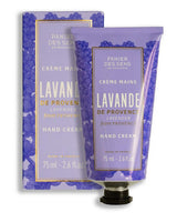 Panier des Sens Handcreme Lavendel 75ml in einer lilafarbenen Tube mit passender Verpackung